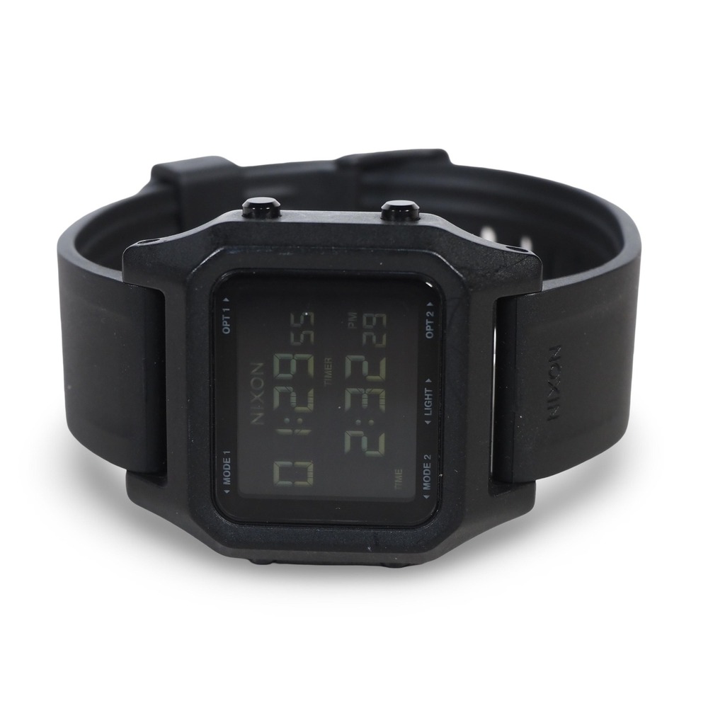 Nixon Staple Black Digital Watch Dual Display Timer Rubber Band A1309-001 - Picture 3 of 8